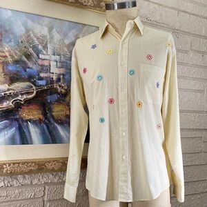 Embassy Fashion Mirror Flower Embroidery Appliqué Shirt
